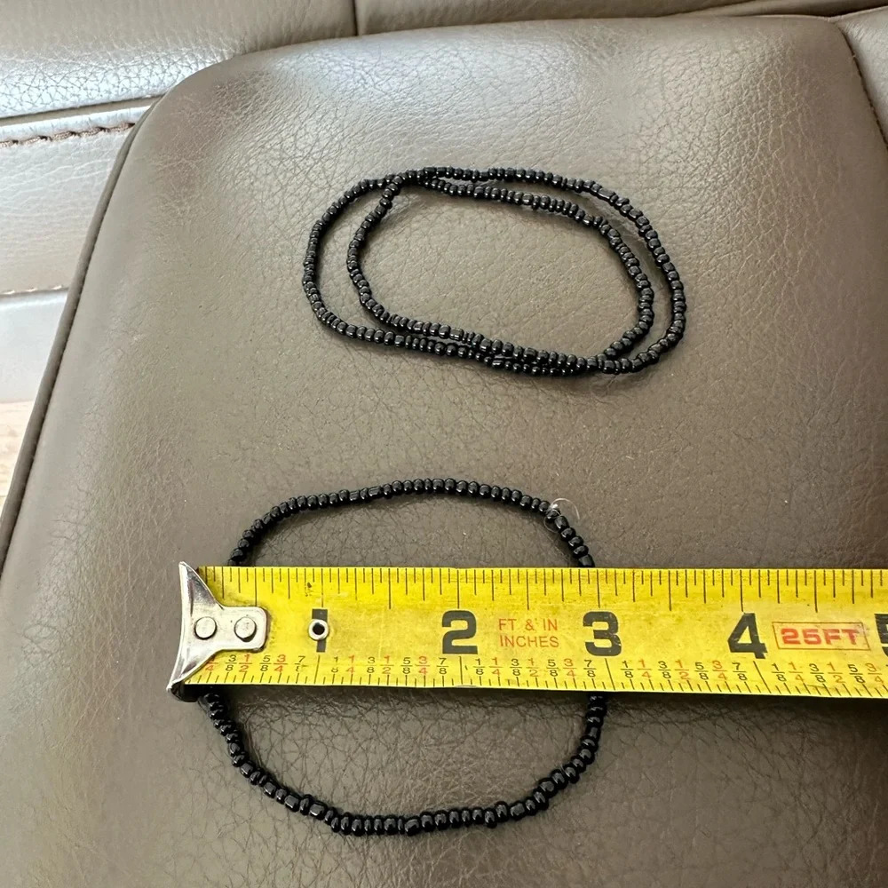 Three Included Stretchy Beaded Anklets - Picture 2 of 2